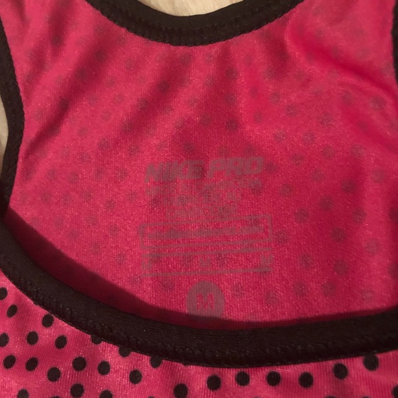 Nike Pro Drifit Pink Polka Dot Racerback Tank Top - Picture 4 of 8